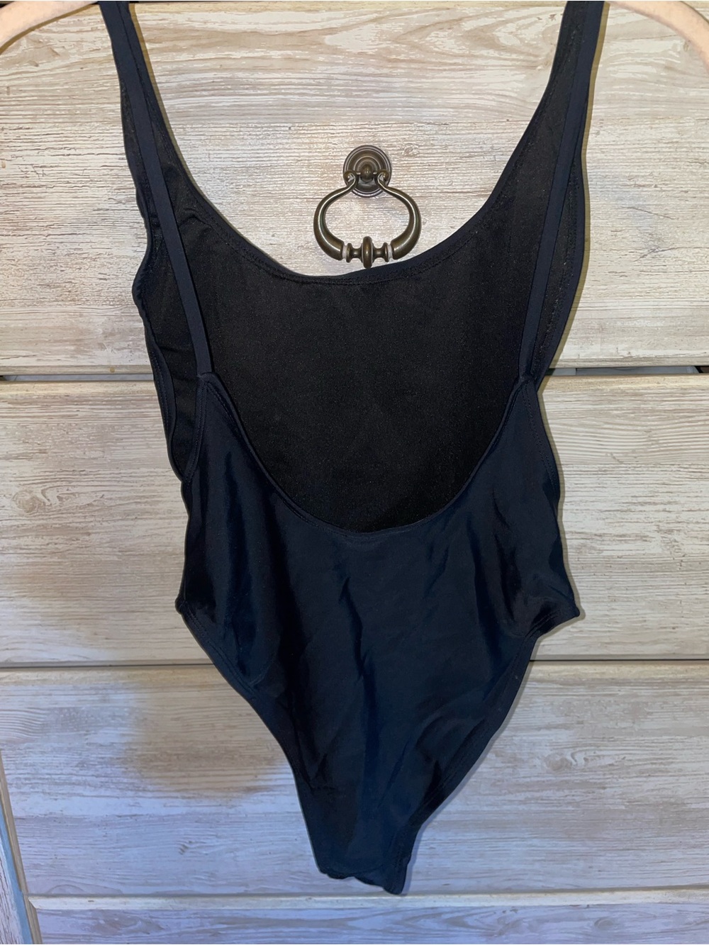 Black Open Back One Piece Bodysuit One Piece Bathing Suit